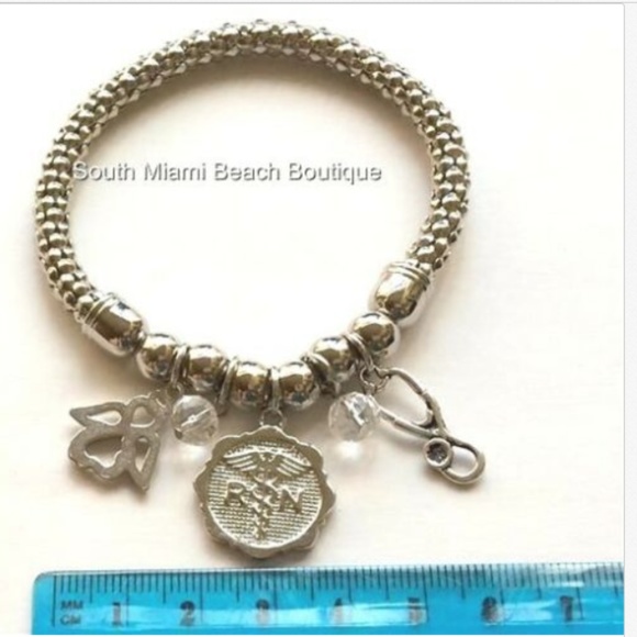 RN Caduceus Nursing Charm Bracelet Stethoscope - Picture 5 of 5